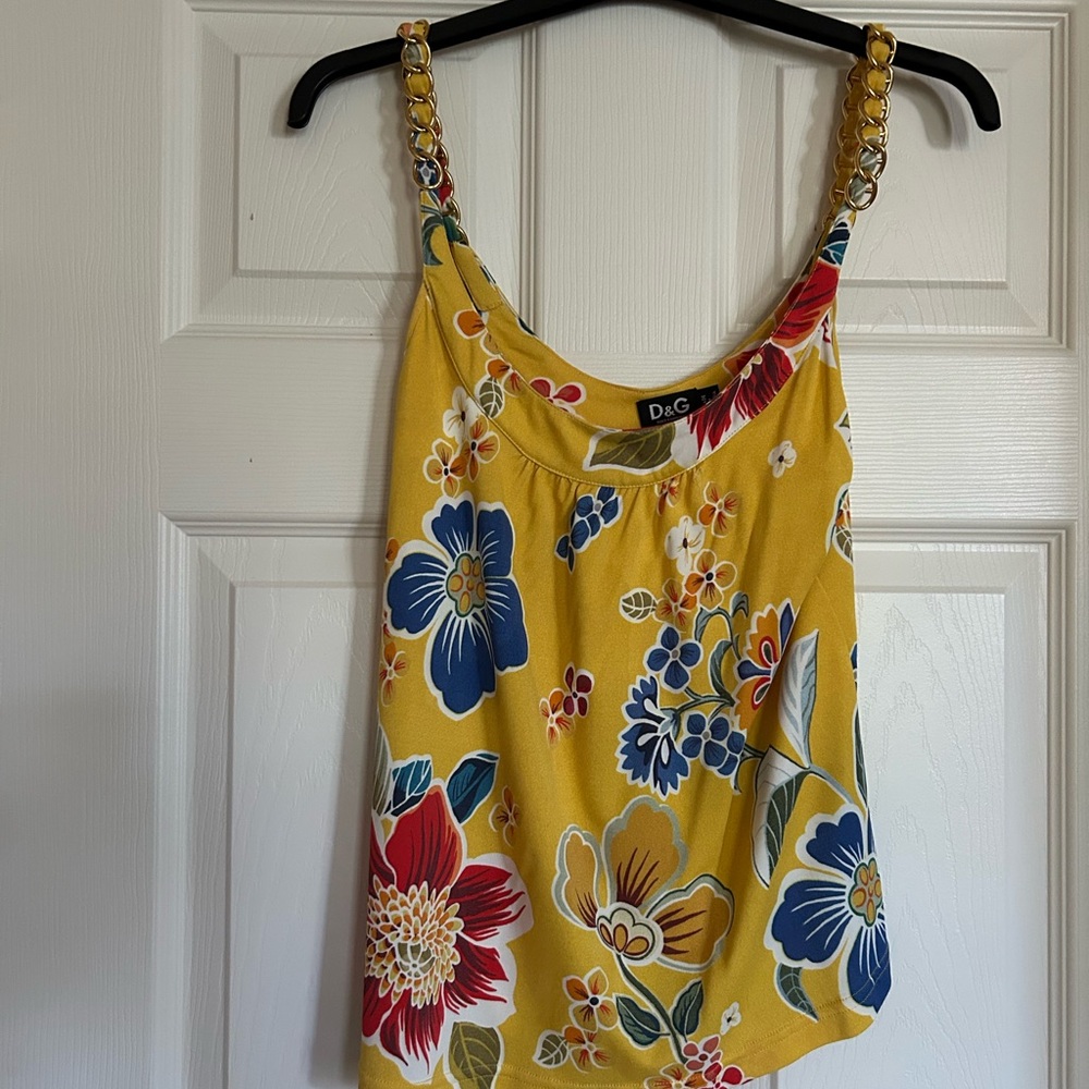 Dolce & Gabbana Floral Asymmetrical Sleeveless Tank Top size 42/6 - Picture 3 of 7